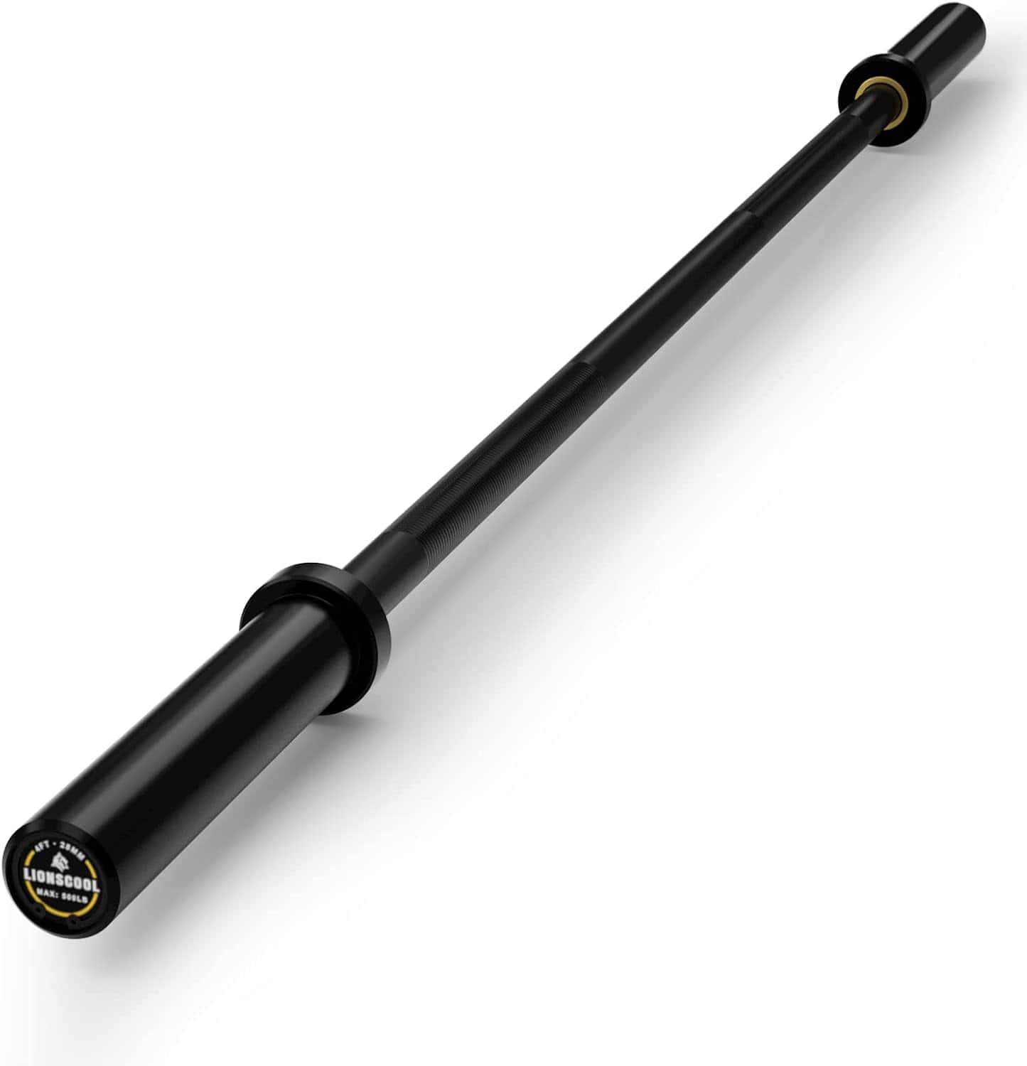 LIONSCOOL Premium Olympic Barbell – 4ft, 5ft, 6ft, 7ft Options | EZ Curl Bar & Straight Bar for Weightlifting, Squats, Deadlifts, Powerlifting – 500 to 1000 lbs Capacity – Black E-Coat Finish LIONSCOOL
