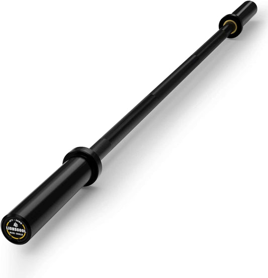 LIONSCOOL Premium Olympic Barbell – 4ft, 5ft, 6ft, 7ft Options | EZ Curl Bar & Straight Bar for Weightlifting, Squats, Deadlifts, Powerlifting – 500 to 1000 lbs Capacity – Black E-Coat Finish LIONSCOOL