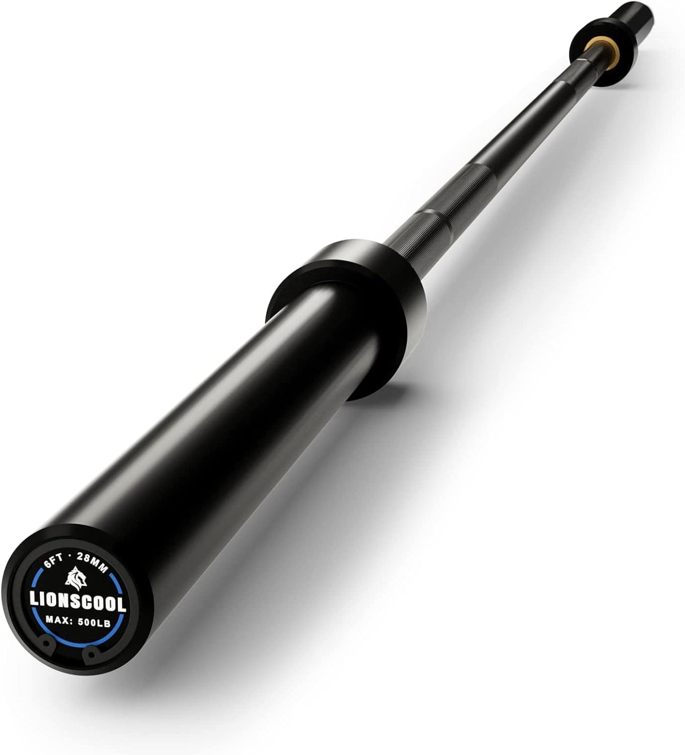 LIONSCOOL Premium Olympic Barbell – 4ft, 5ft, 6ft, 7ft Options | EZ Curl Bar & Straight Bar for Weightlifting, Squats, Deadlifts, Powerlifting – 500 to 1000 lbs Capacity – Black E-Coat Finish LIONSCOOL