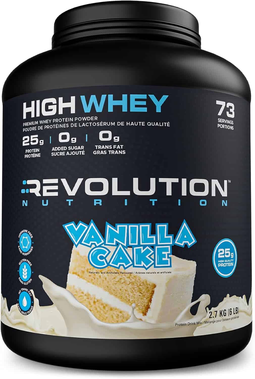 Revolution High Whey Protein – 6LB Vanilla Cake Flavor | 25g Isolate Blend