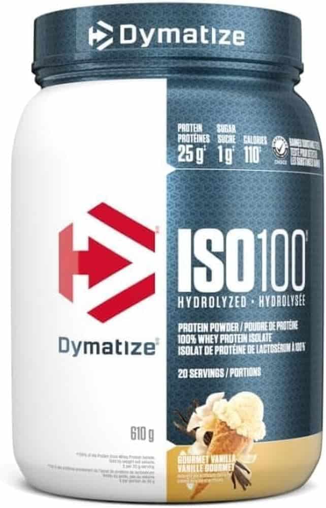 Dymatize ISO100 Hydrolyzed Whey Isolate – Gourmet Vanilla – 25g Protein – Gluten-Free – 20 Servings
