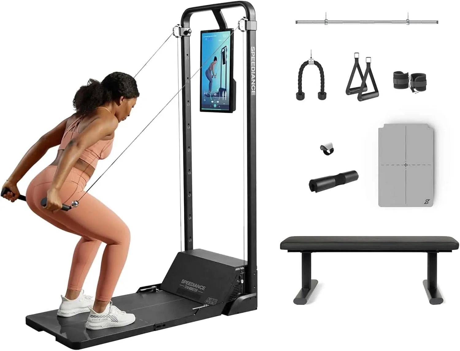 Speediance Smart Home Gym System | Portable Smith Machine, Cable Trainer & Cardio Station | 220 lb Digital Resistance + 230+ Classes Speediance