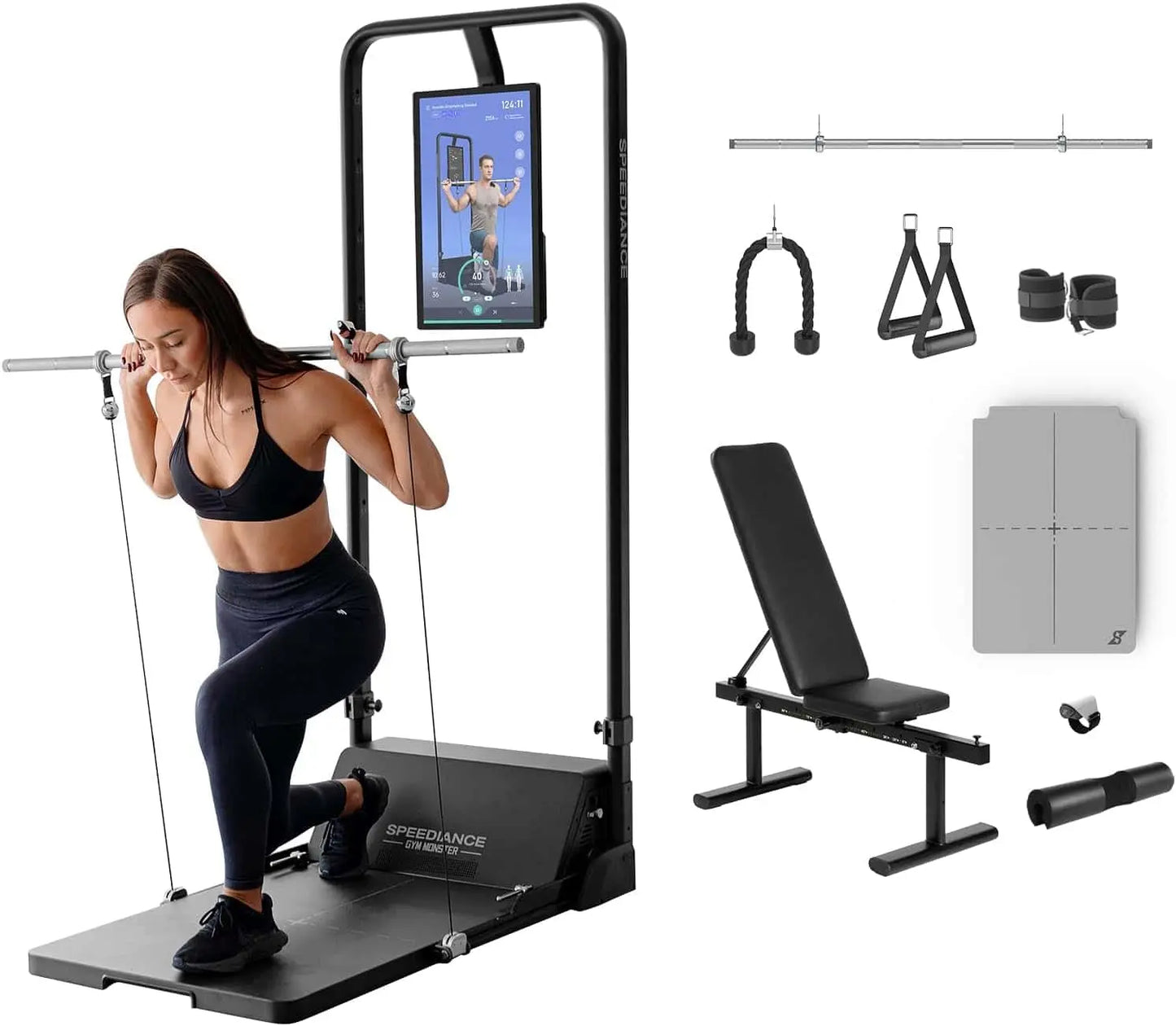 Speediance Smart Home Gym System | Portable Smith Machine, Cable Trainer & Cardio Station | 220 lb Digital Resistance + 230+ Classes Speediance