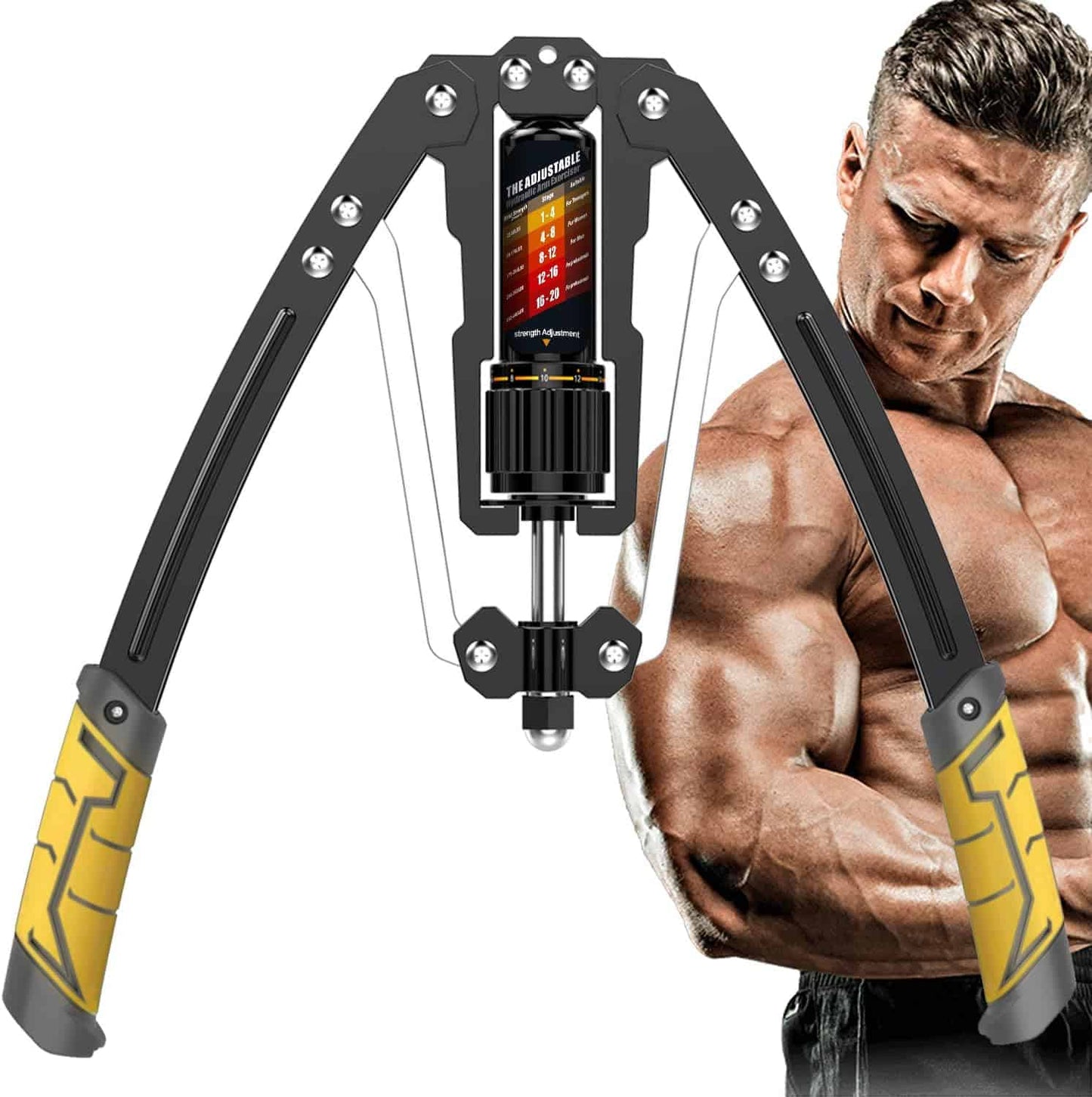 Adjustable Twister Arm Exerciser – 22-440 lbs Hydraulic Power, Home Chest Expander & Shoulder Strength Trainer EAST MOUNT