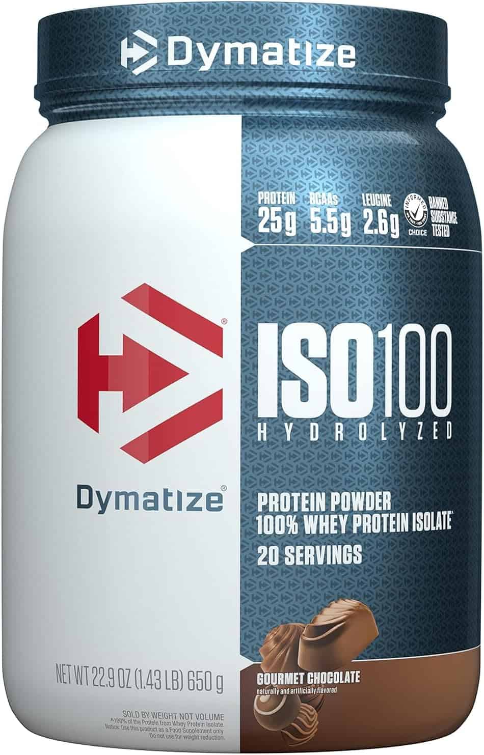Dymatize ISO100 Hydrolyzed Whey Isolate – Gourmet Vanilla – 25g Protein – Gluten-Free – 20 Servings